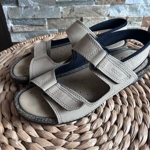 ❤️SALE❤️ ECCO Womens Tan Leather Sandals EU 41 Comfort Strap Walking